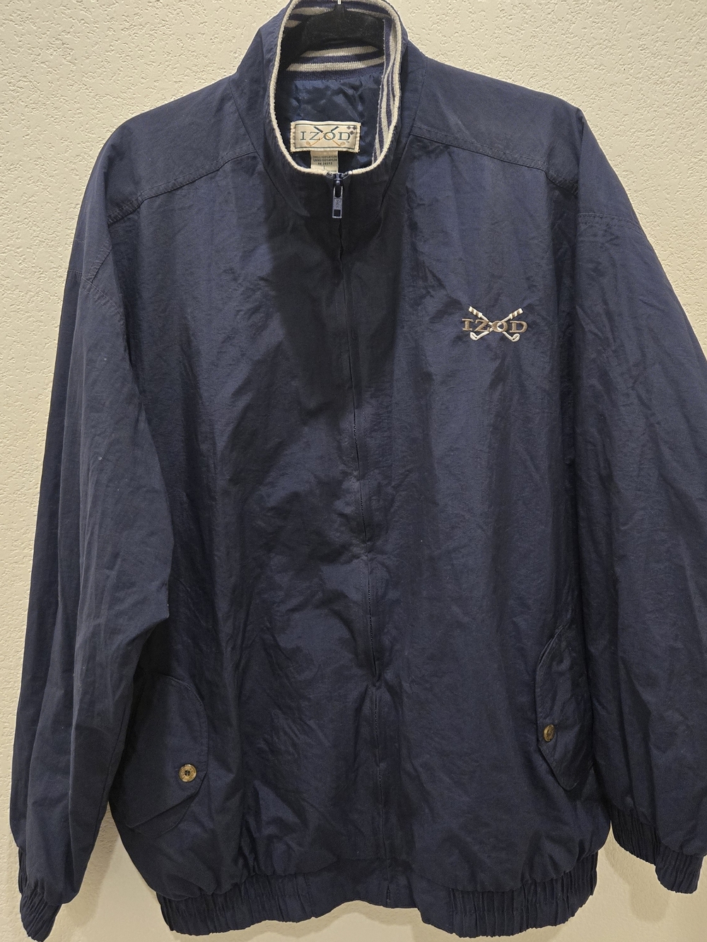 Izod Navy Full-Zip Men's Windbreaker Jacket